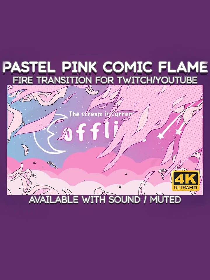 Pastel Pink Comic Fire Video Transition - Comic Fire Transition for Twitch Stream and YouTube Video product image (1)