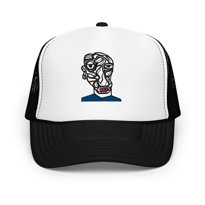 Blue-Shirt Trucker Hat [Black & White] product image (1)