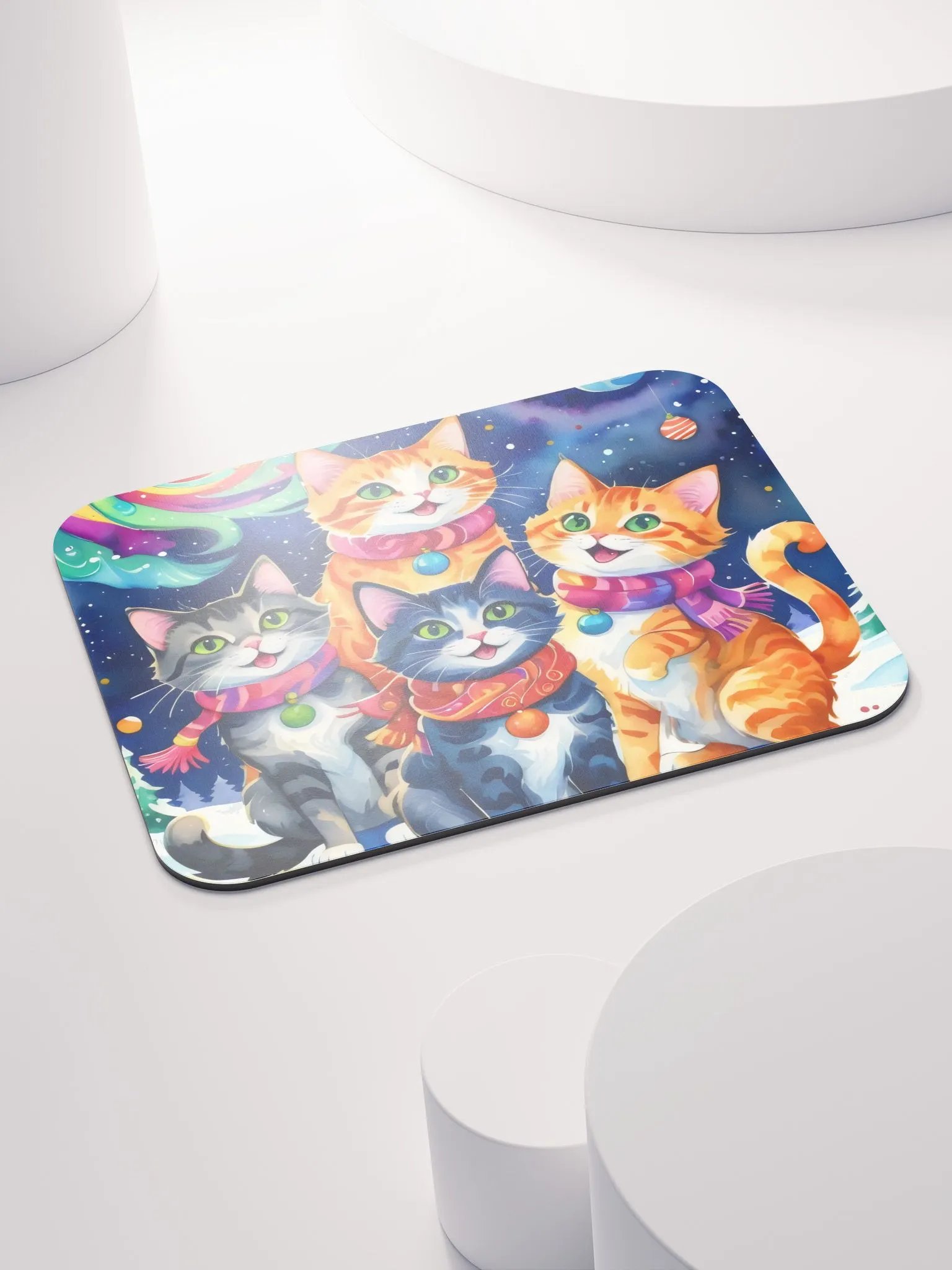 Festive Cats in Scarves Mouse Pad product image (5)