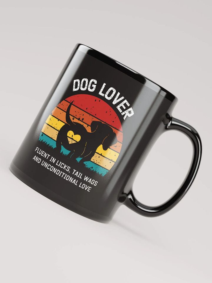 "Dog lover" black glossy mug product image (2)