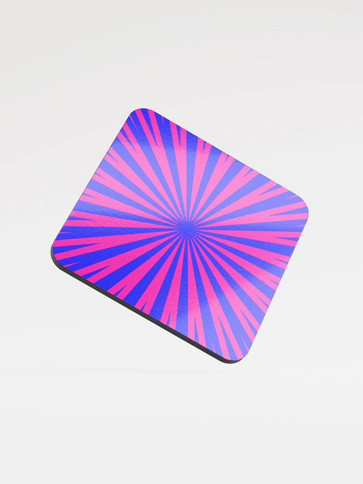 Cotton Candy Color Coaster, Neon Pink Blue Circus Spirals Home Decor product image (1)