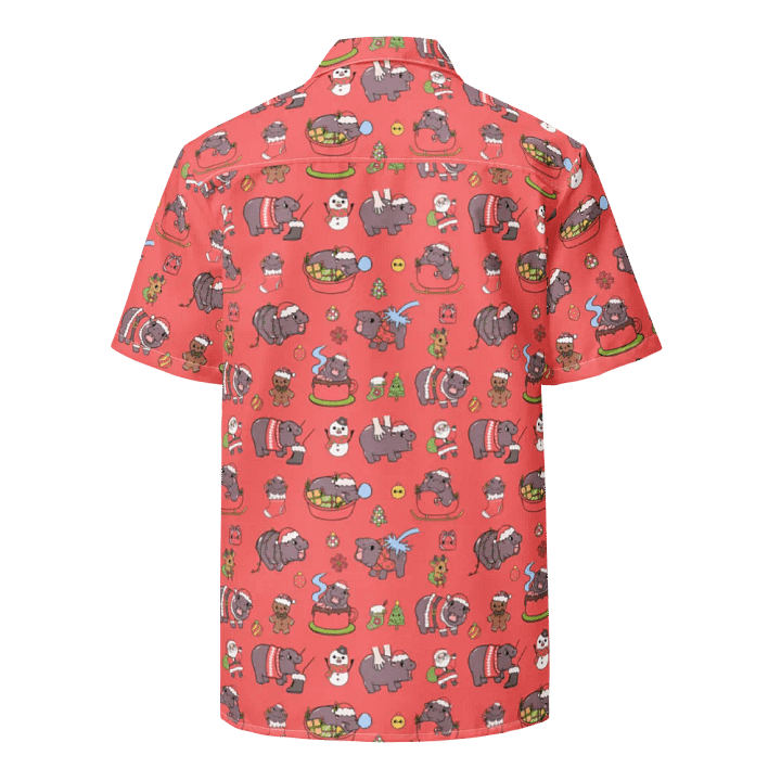 MOODENG'S RED CHRISTMAS HAWAIIAN SHIRT! product image (2)