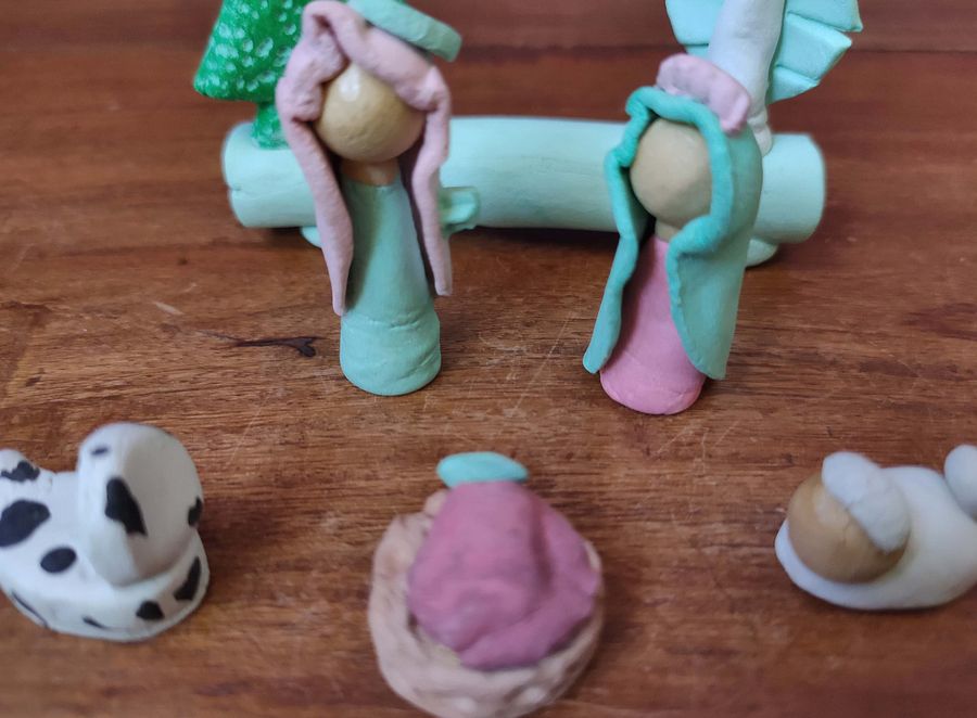 Presépio miniatura 6 peças, peça de autor, feito e pintado à mão, presente product image (8)