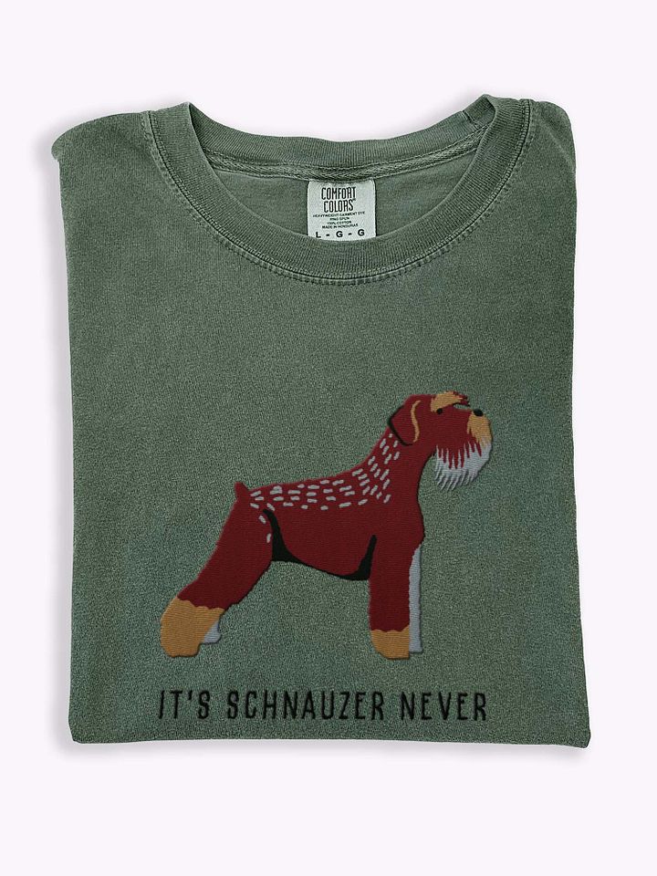 It's Schnauzer Never T-Shirt(Embroidered) of a Schnauzer(Brown) product image (1)