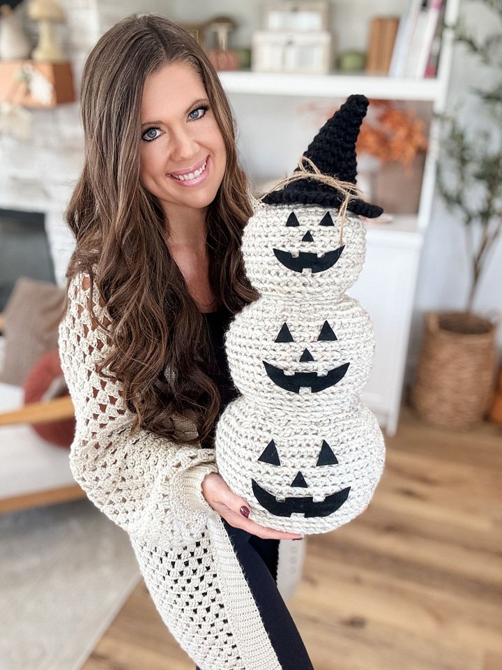 Jack-O-Lantern Pumpkin Stack Crochet pattern product image (2)