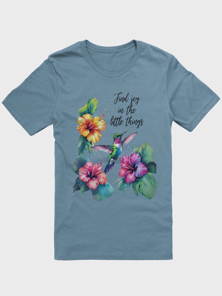 Find Joy in the Little Things Hummingbird Floral Art Shirt product image (2)