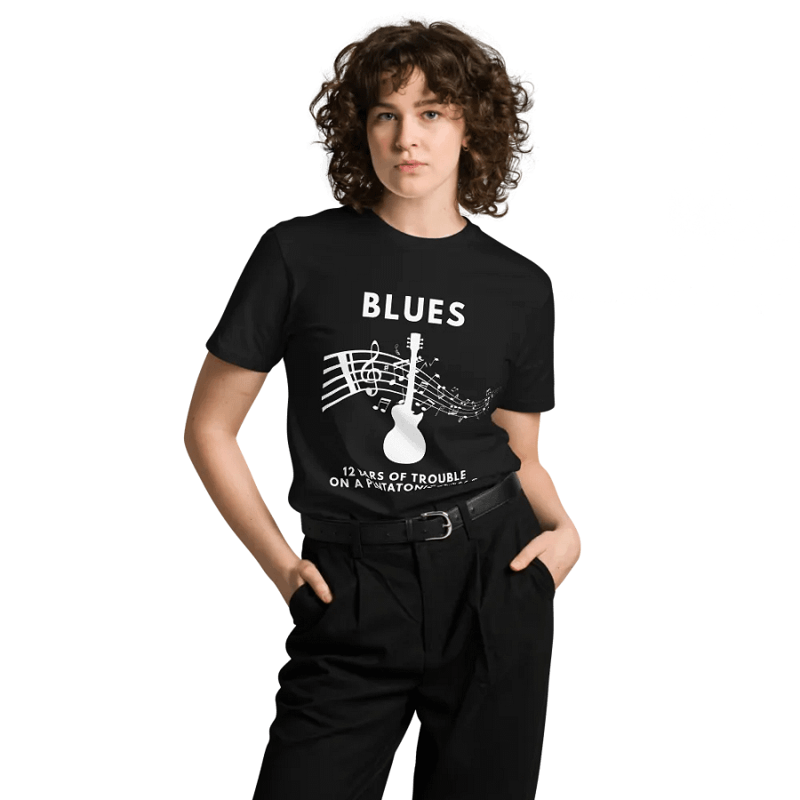 12 Bars Of Trouble Blues Music Unisex Premium T-Shirt product image (4)