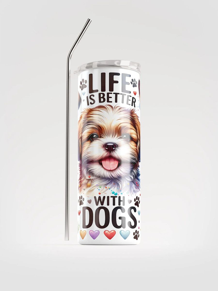 Life Is Better With With Dogs, Paws & Hearts Stainless Steel Tumbler product image (3)