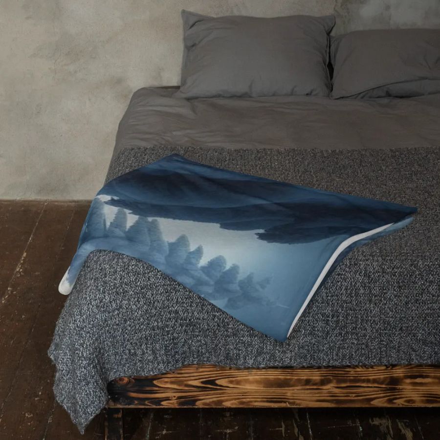 Snowy Forest Trees Throw Blanket product image (12)