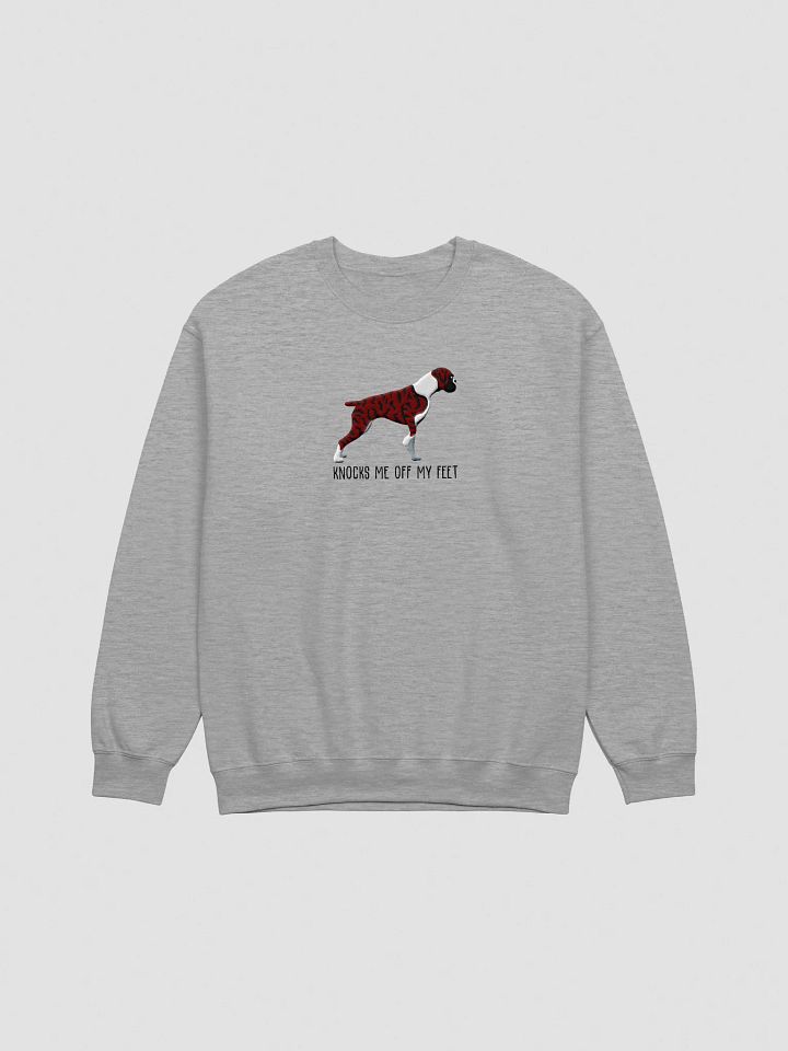 Knocks Me Off My Feet Sweatshirt (Embroidered) of a Boxer(Brindle) product image (10)
