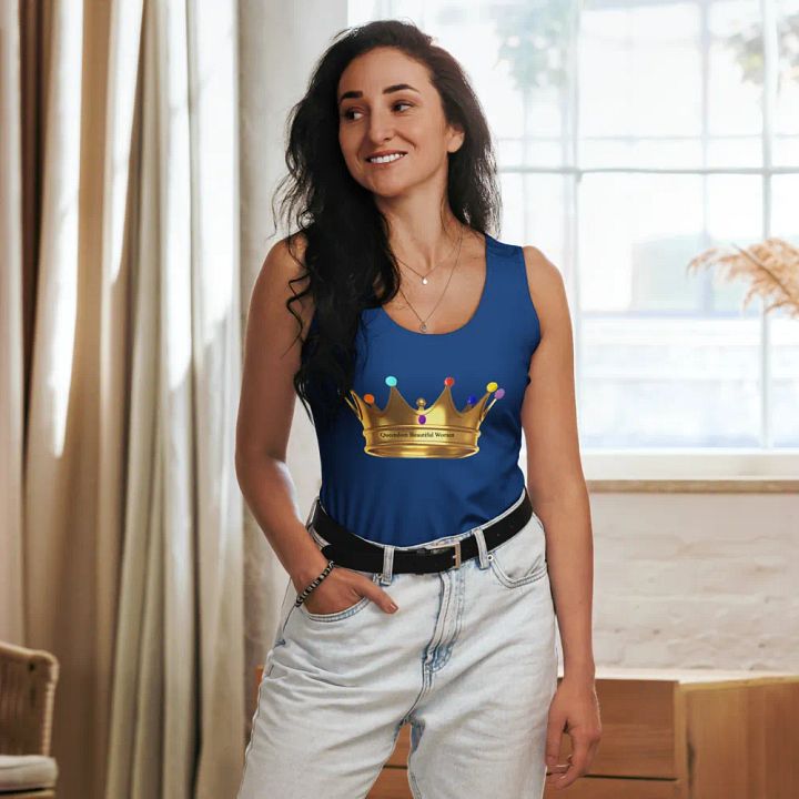 Queendom Beautiful Women Crown Tank Top/Blue(TM) product image (2)