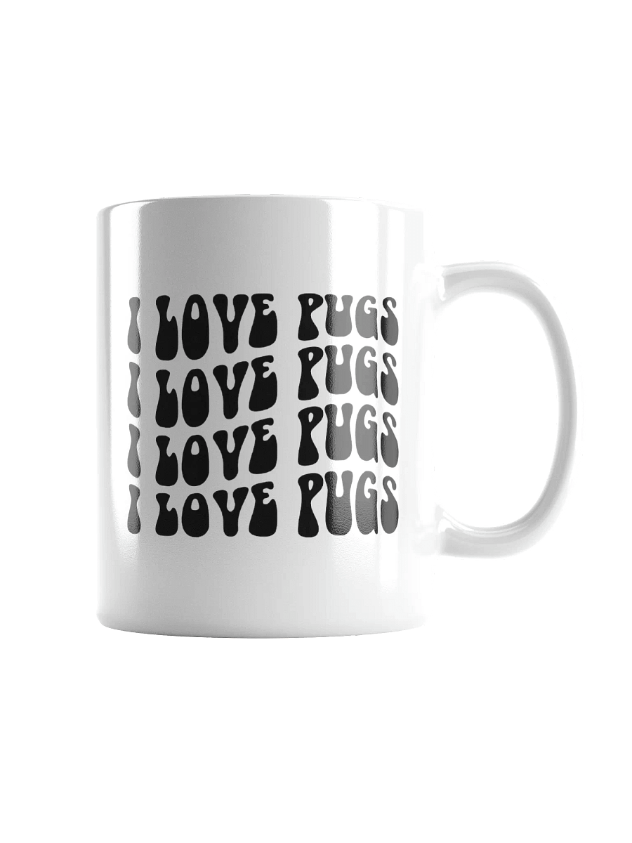 I Love Pugs Retro Chic Small Ceramic Mug For Pug Lovers product image (2)