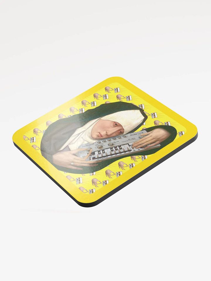 Mater Dolorosa meets Roland TB 303 by Frank Fonik, Techno EDM Glossed Cork Coaster product image (1)