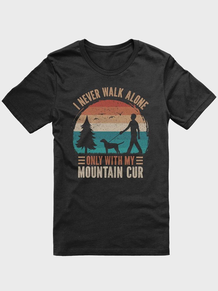 Mountain Cur Dog Walking DAD Retro Vintage Sunset Silhouette Shirt product image (2)