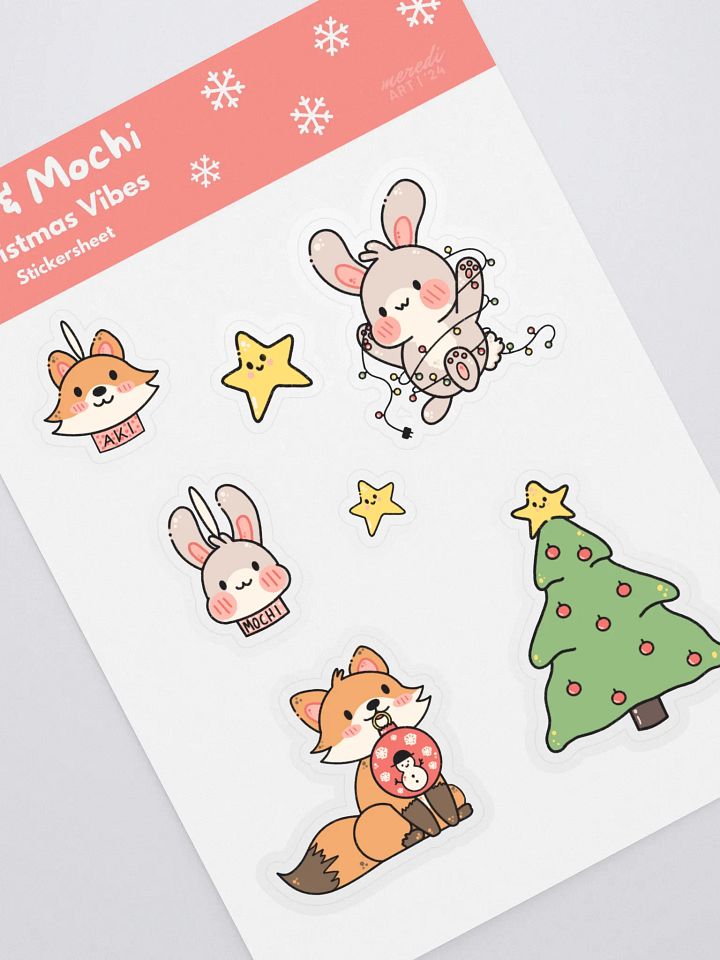Aki & Mochi Christmas Vibes Sticker Sheet product image (1)