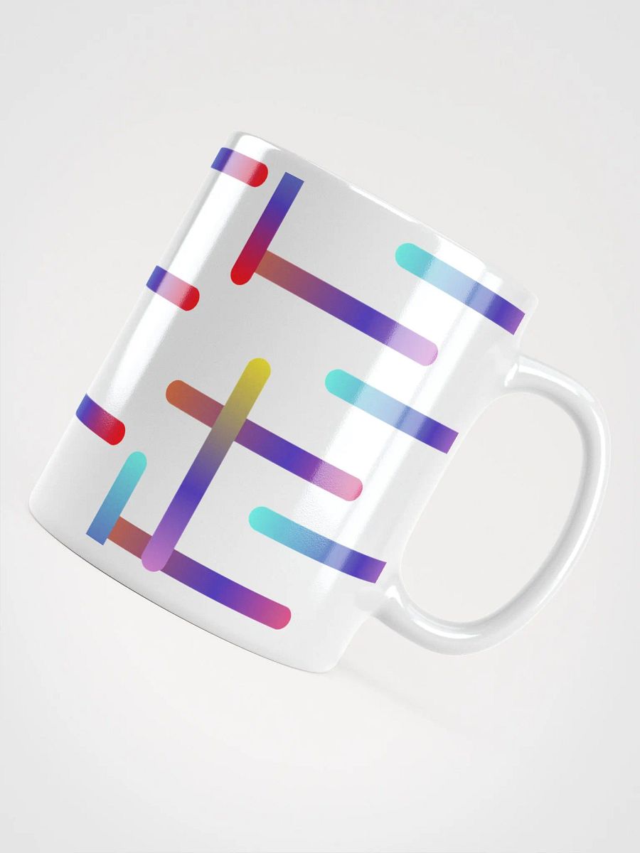 Multi-colored Neon Strips Pattern White Mug product image (10)
