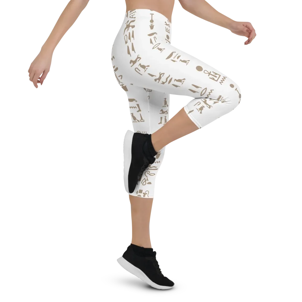 Isis White All-Over Print Capri Leggings product image (4)