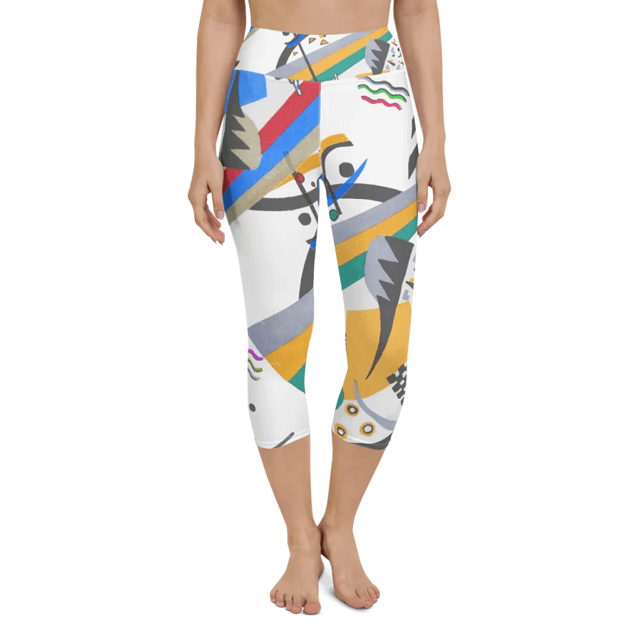 Abstract Lithographic Pattern Design Yoga Capri Legging - V4 product image (6)