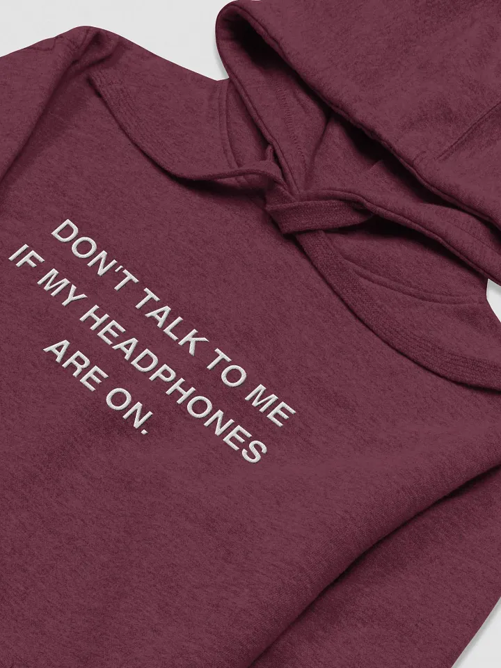 HEADPHONES ON (white design) embroidered heavyweight hoodie product image (1)