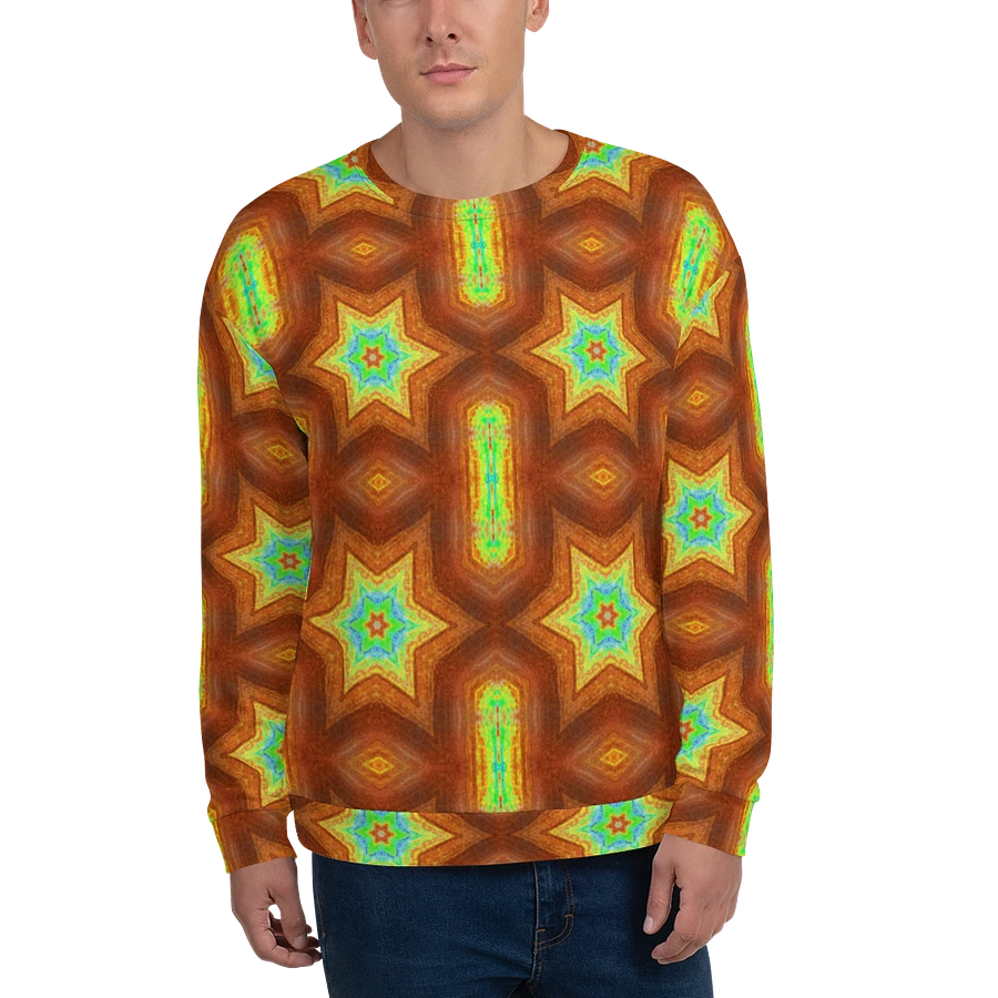 Abstract Retro Repeating Stars Unisex All Over Print Sweatshirt product image (2)