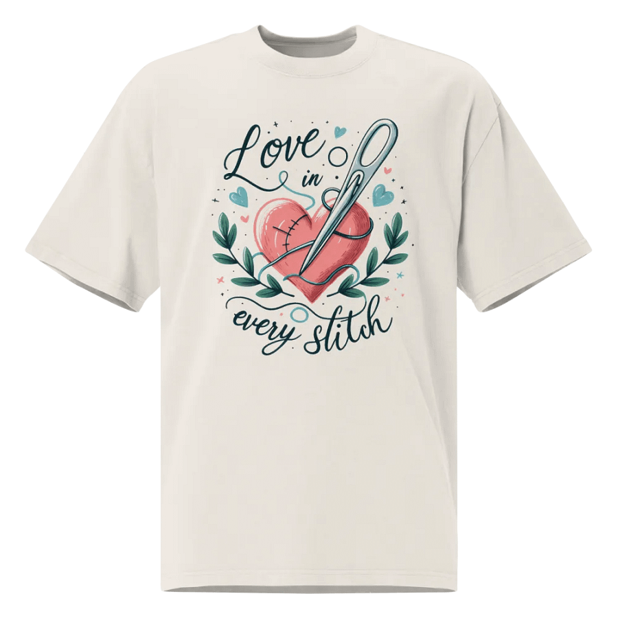 Heartfelt Stitched Love T-Shirt product image (3)