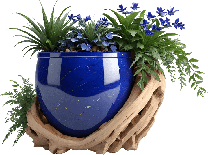 Wood & Lapis Elegance – Vase PNG product image (1)