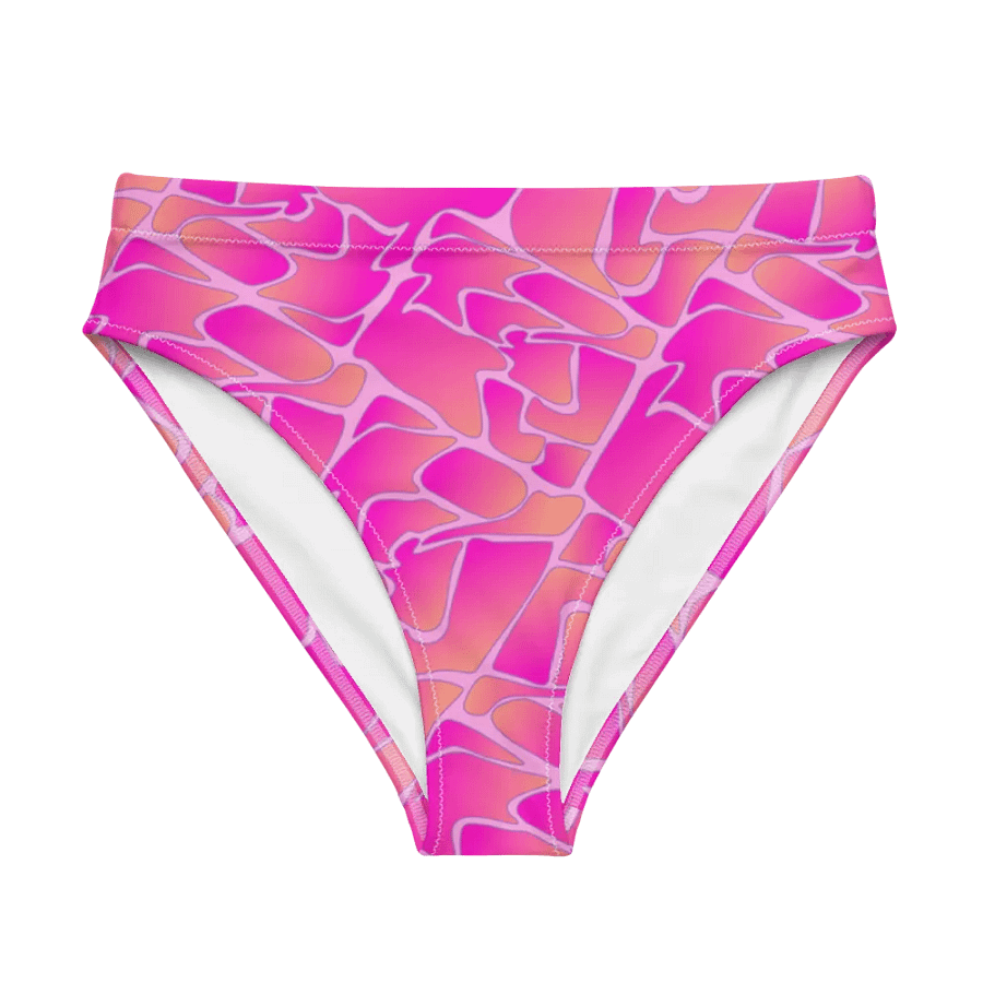 Crazy Paving Pink Pattern Padded High Waisted Bikini Bottom product image (6)