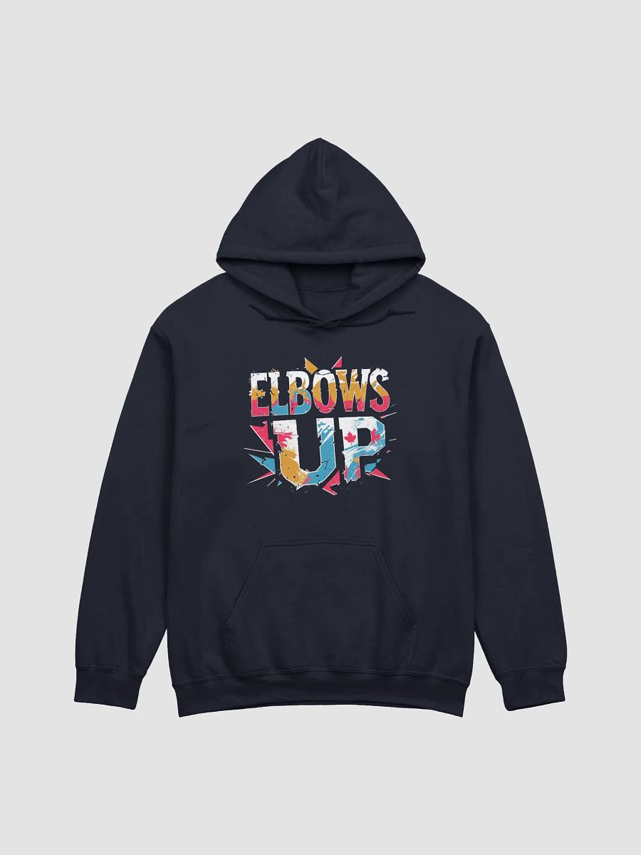 Proudly Canucks | ELBOWS UP | Distressed Graphic Political Hoodie product image (1)