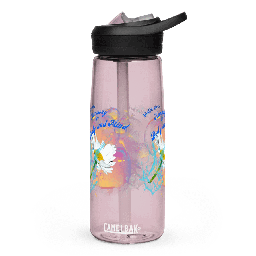 Camelback water bottle Camelback water bottle with beautiful swirly blue water drops  featuring ' This water gives Harmony in Body and Mind