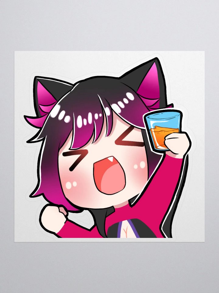 Large DJ Megu Cheers Kiss Cut Sticker product image (1)