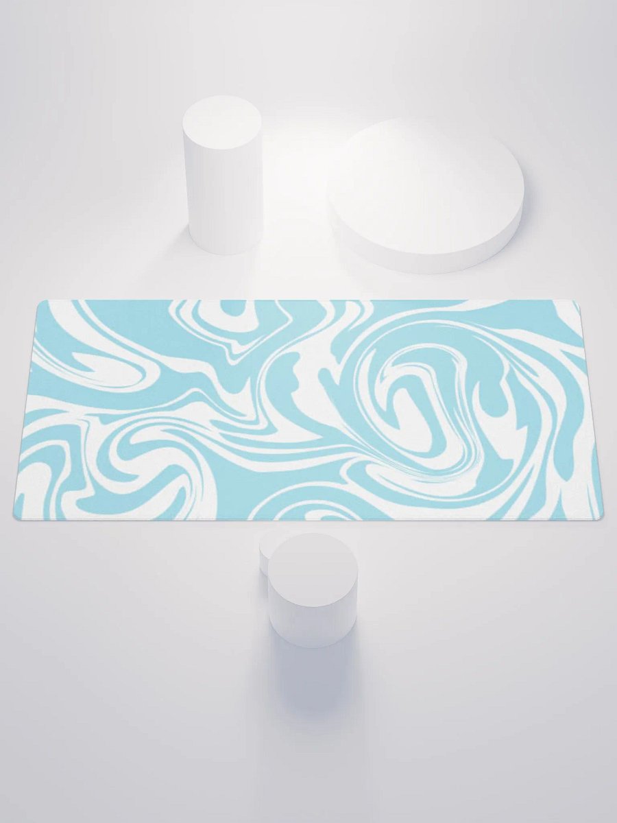 Blue and White paint swirl pattern (DESK MAT) product image (1)
