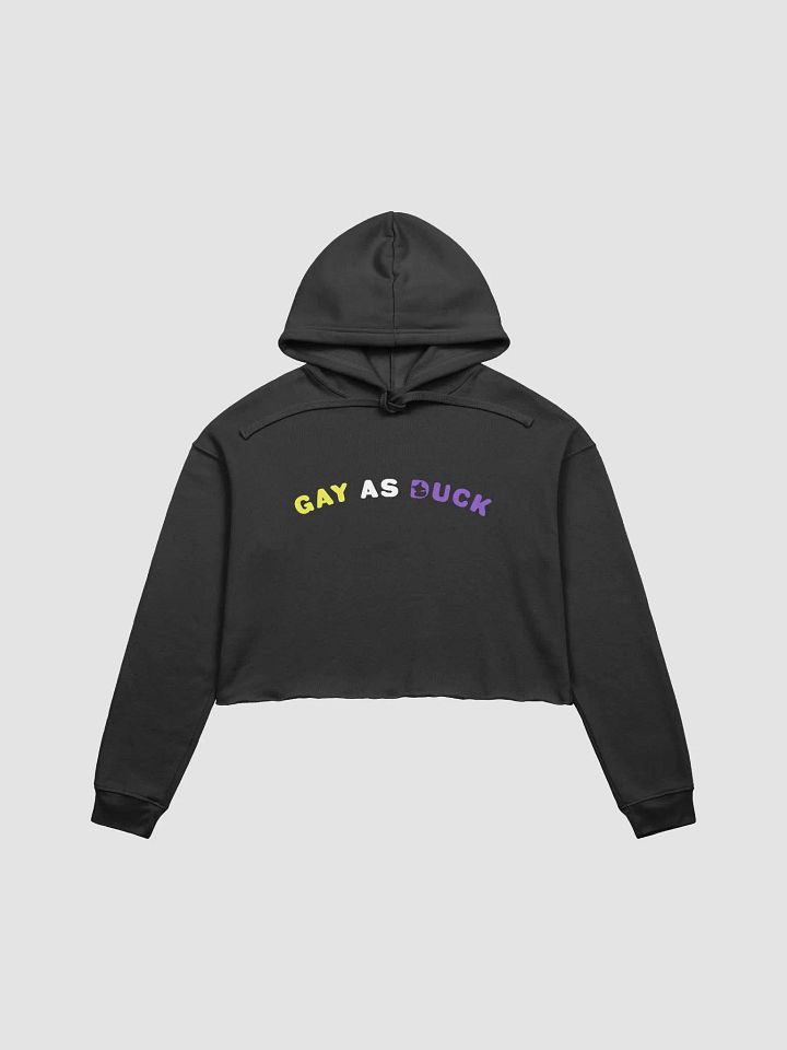 Gay As Duck Crop Hoodie - Enby product image (1)