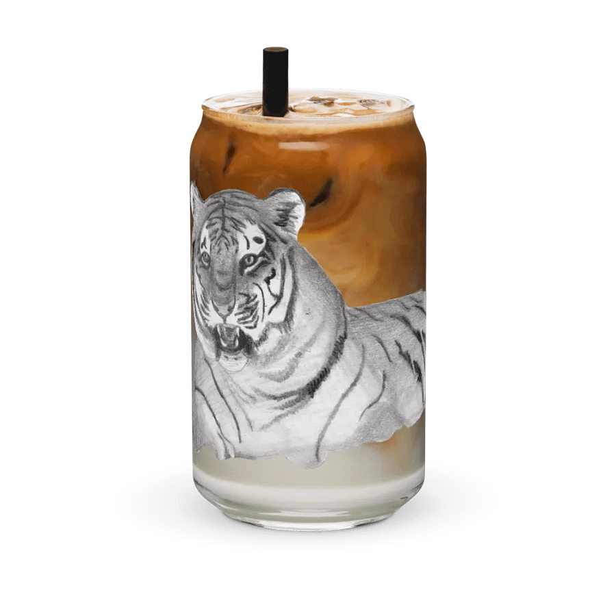 Tiger Drawing Glass Can Cup product image (36)
