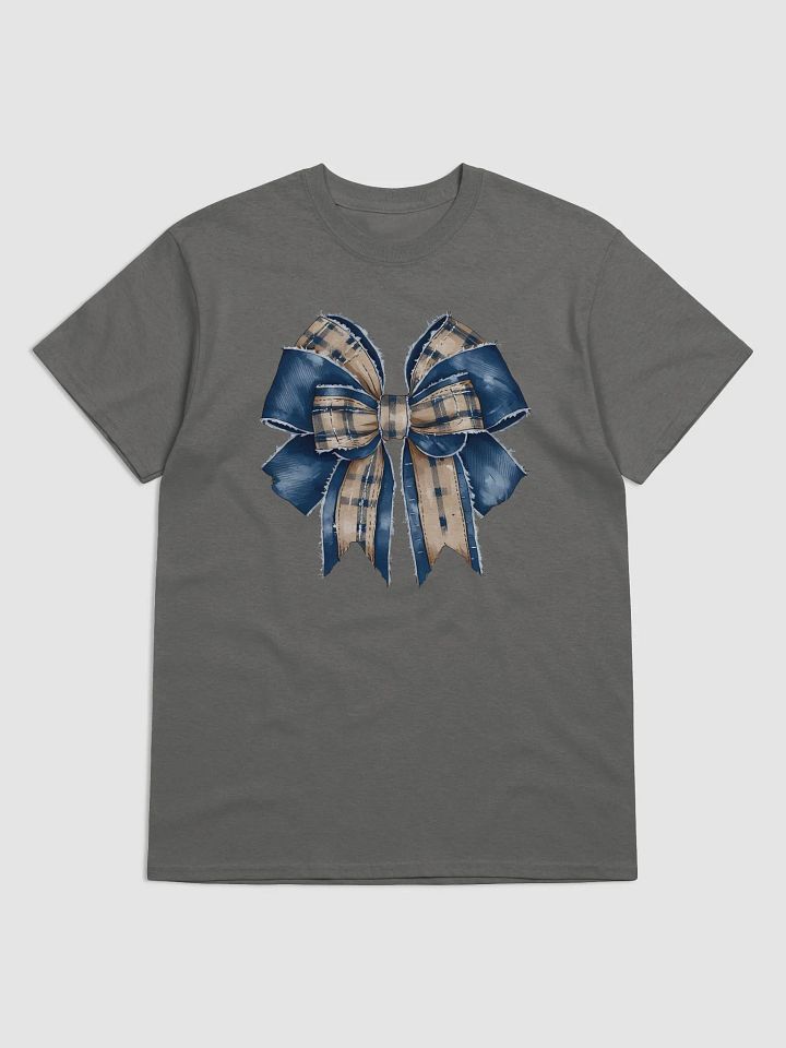 Distressed Blue Plaid And Denim Coquette Bow Tee product image (5)