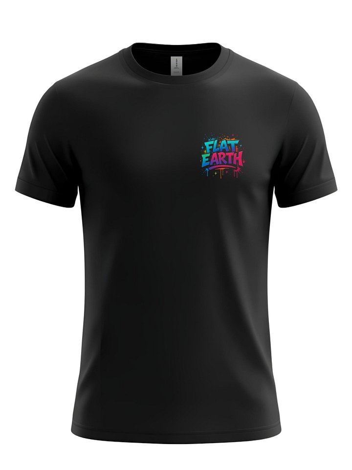 Flat Earth" Vibrant Street Art T-Shirt - Colorful Paint Splash Graffiti Design product image (1)