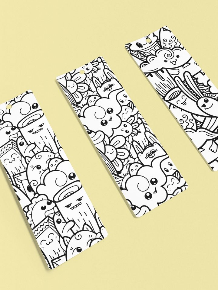 Mega Set of Doodle Monster Coloring Bookmarks - 2