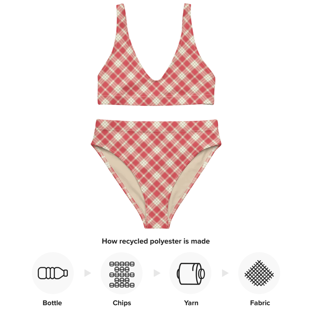 Coral Pink Plaid Bikini product image (10)