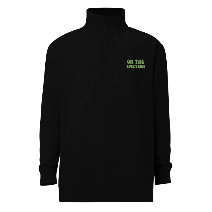 ON THE SPECTRUM (lime) embroidered quarter zip product image (1)