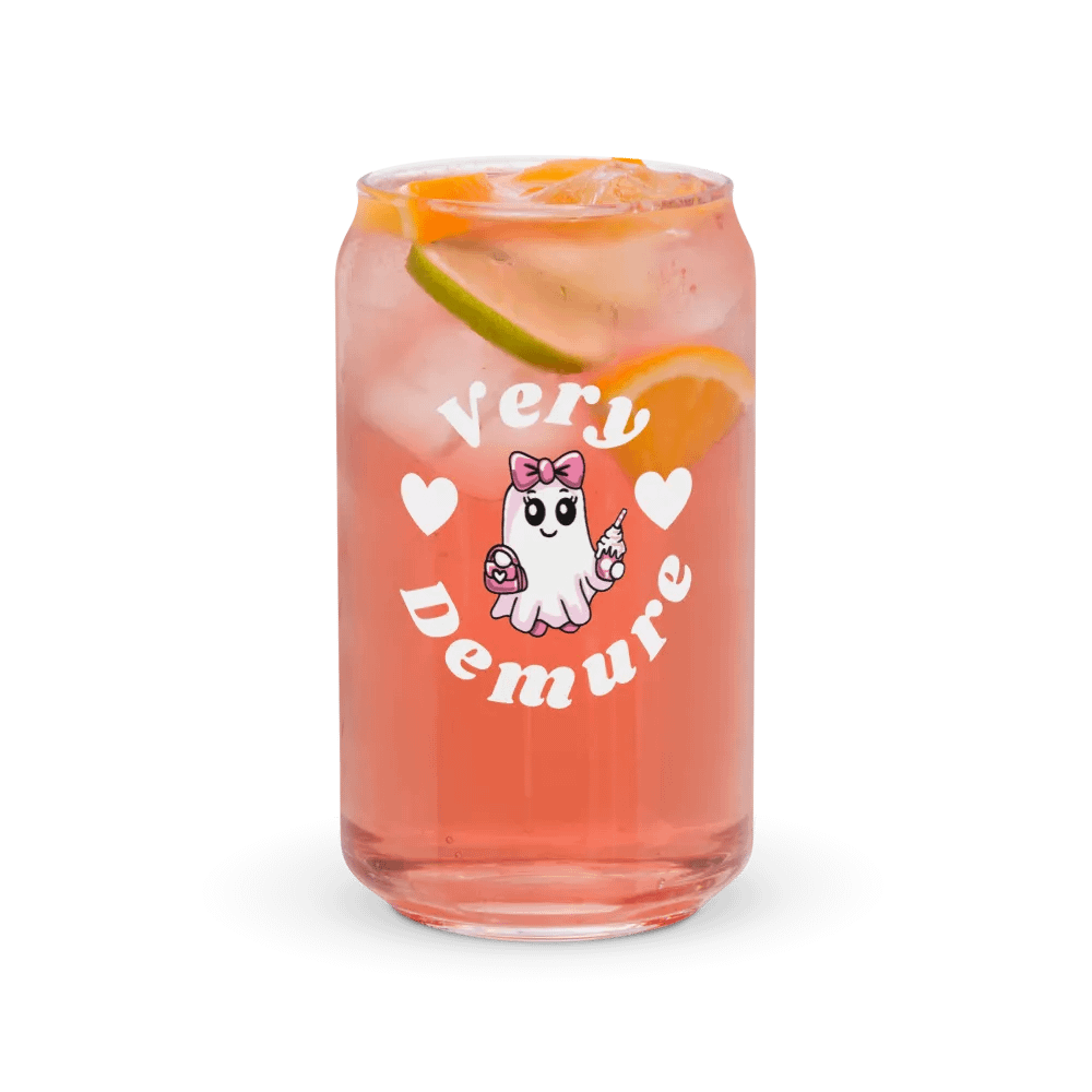 Very Demure Cute Ghost Design 16oz Can-Shaped Drinking Glass product image (3)