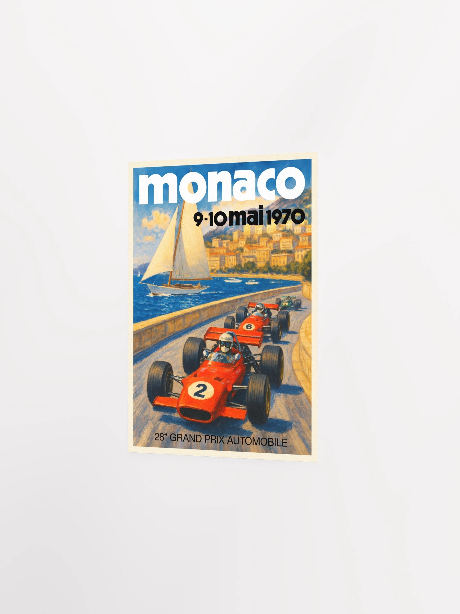 Monaco Vintage F1 Grand Prix 1970 Art Poster — Auto Racing Wall Art, Formula 1 Print product image (7)