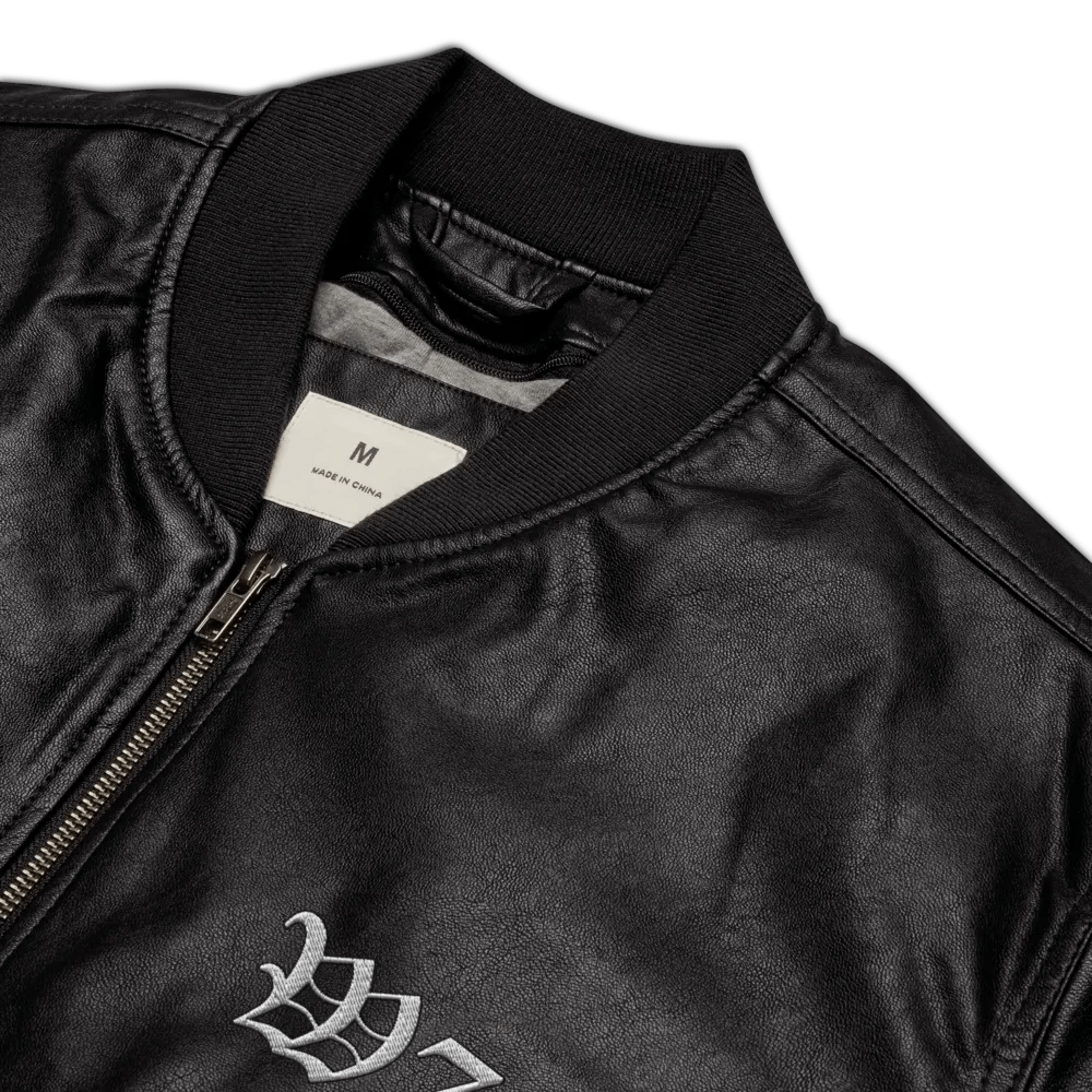 W77 Threadfast Apparel Faux Leather Bomber Jacket product image (8)