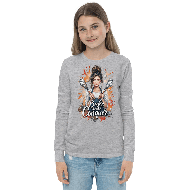 Bake Create Conquer Youth Long Sleeve Tee product image (4)