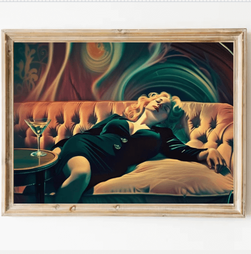 Woman on Couch with Martini Wall Art product image (3)
