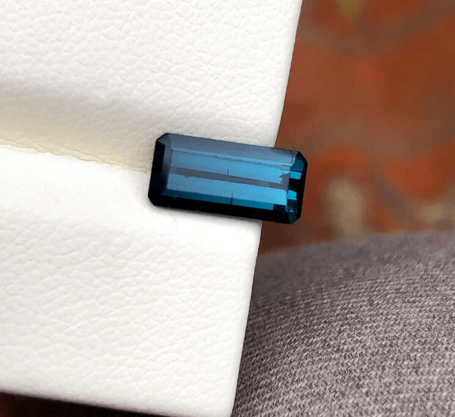EMERALD CUT BLUE INDICOLITE TOURMALINE SI GRADE GEMSTONE FOR RING, 1.85 CRT product image (3)