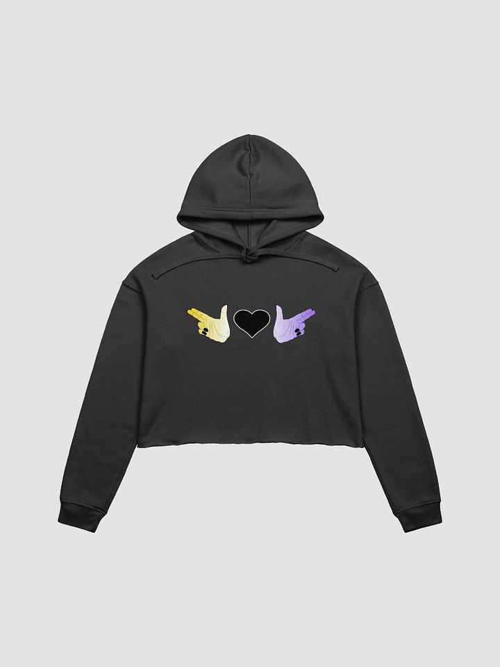 Finger Guns (enby flag) Crop Hoodie product image (5)
