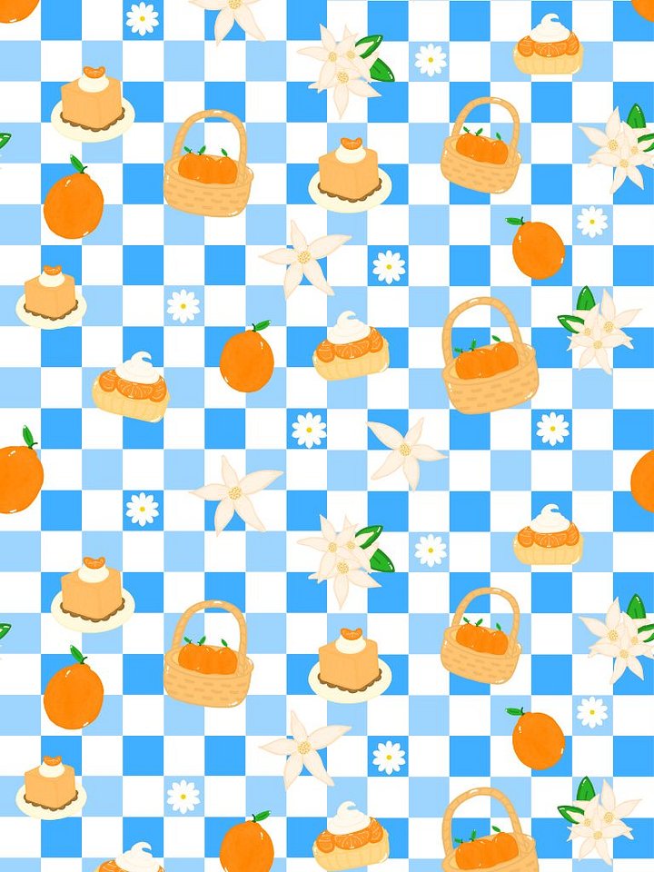 Oranges and Sweets Pattern Digital Insert for Clear Kindle Cover product image (1)
