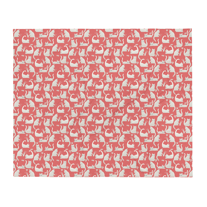 Bad Cats Knocking Stuff Over Throw Blanket, Pink product image (1)