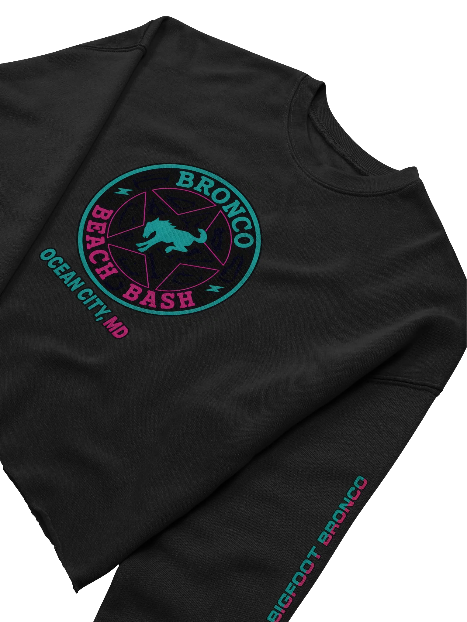 2025 Bronco Beach Bash Ocean City / Destination Bigfoot Bronco Collab | Bella+Canvas Women's Fleece Crop Sweatshirt (Multiple Colors Available) product image (13)