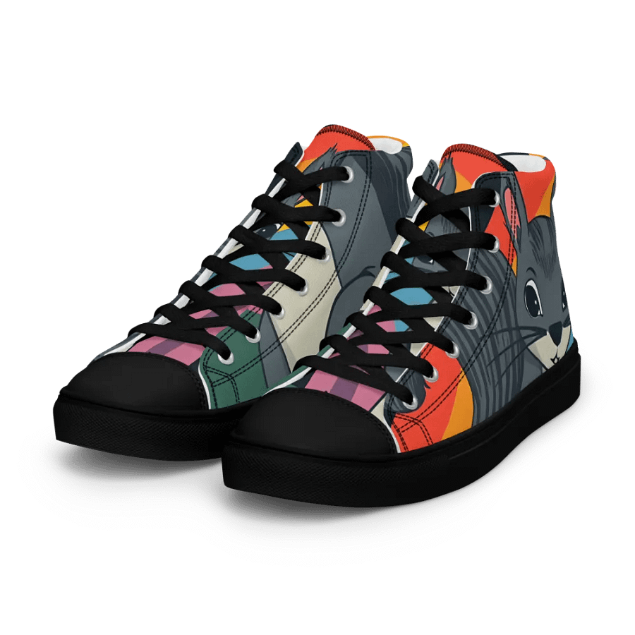 Retro squirrel Chic: Handmade Women's premium Canvas high tops product image (6)