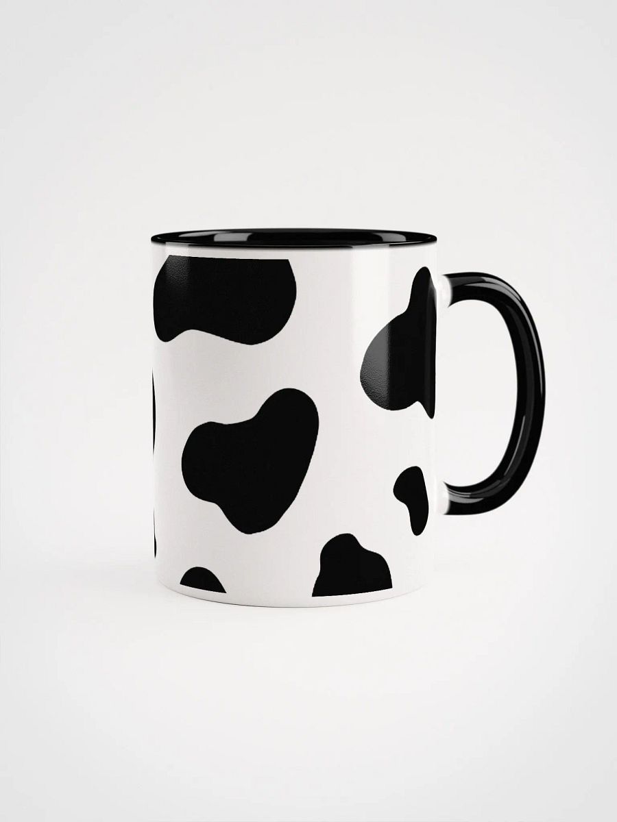 "Black cow pattern" Ceramic Mug with color inside product image (1)